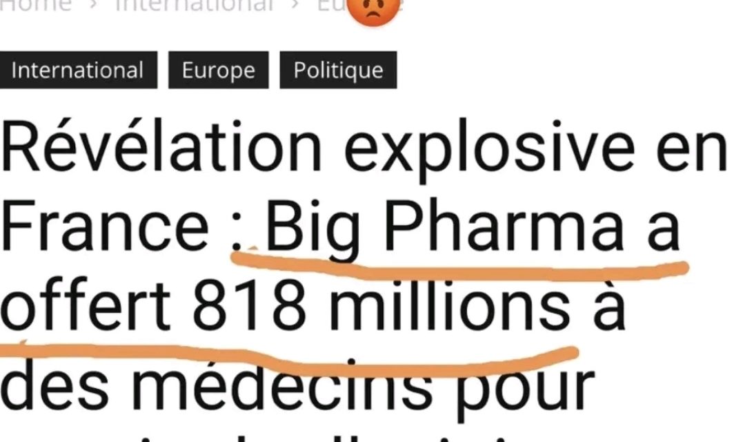 Big Pharma a offert 818 millions aux médias